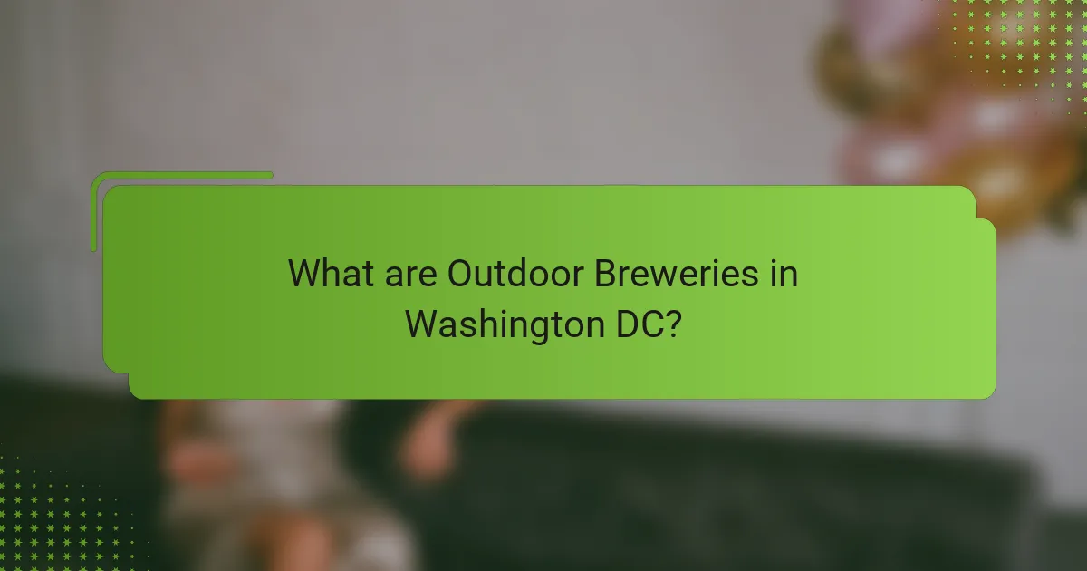 What are Outdoor Breweries in Washington DC?