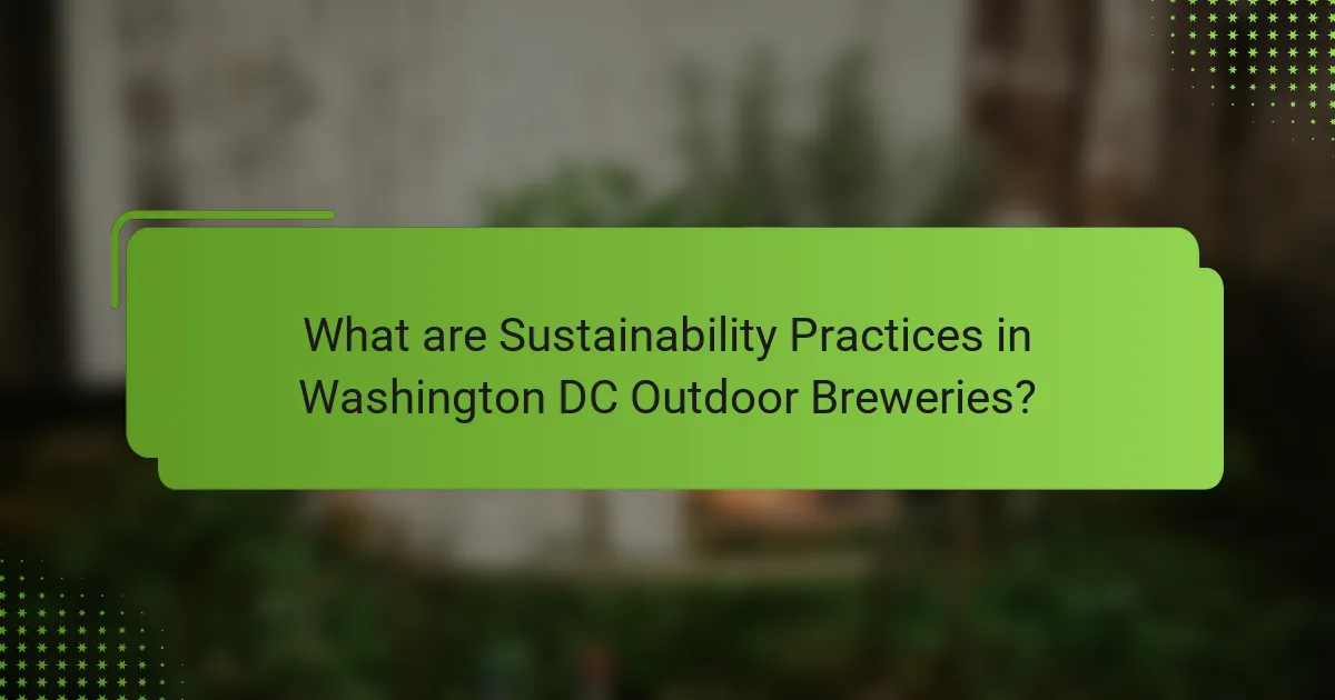 What are Sustainability Practices in Washington DC Outdoor Breweries?