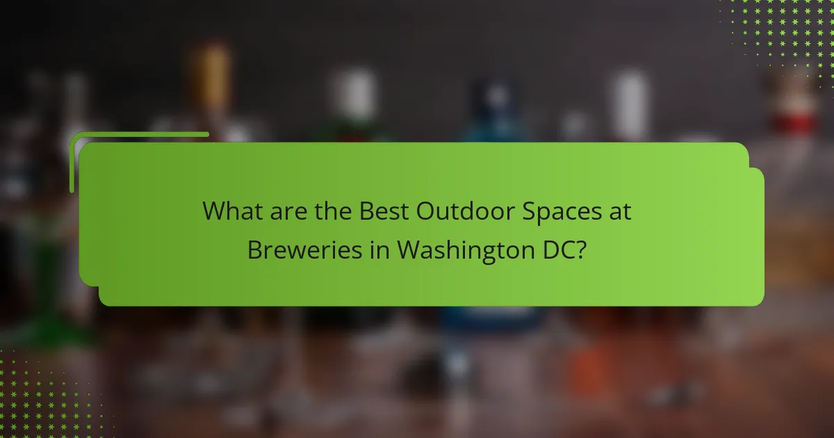 What are the Best Outdoor Spaces at Breweries in Washington DC?