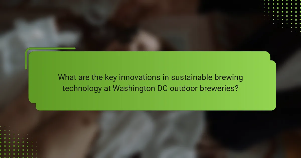What are the key innovations in sustainable brewing technology at Washington DC outdoor breweries?