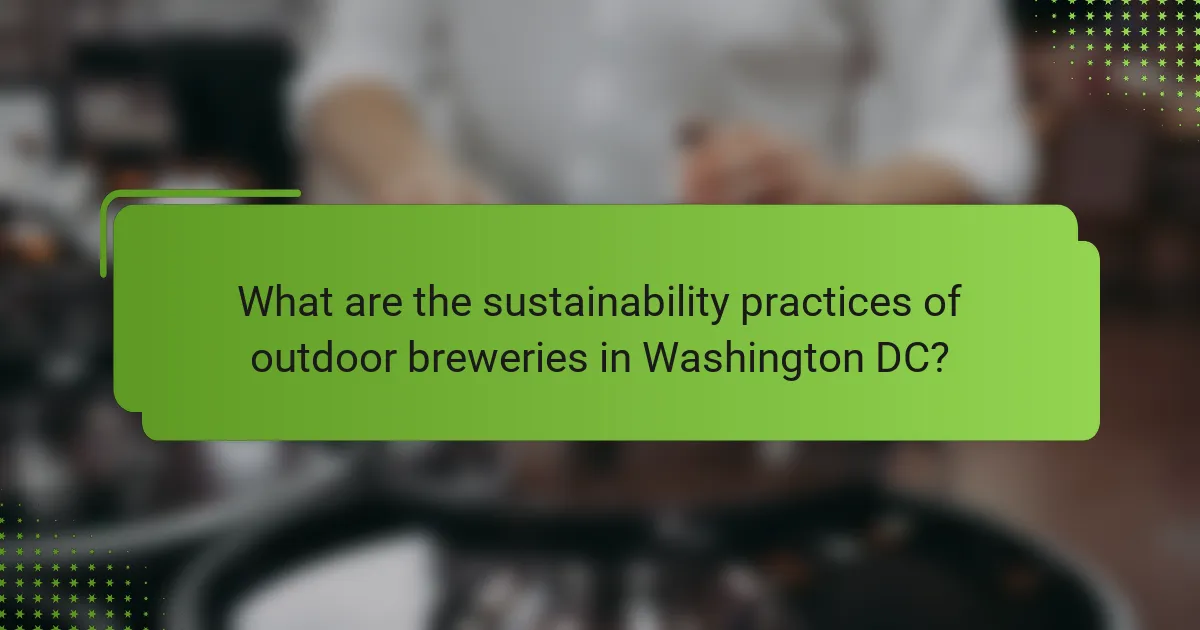 What are the sustainability practices of outdoor breweries in Washington DC?