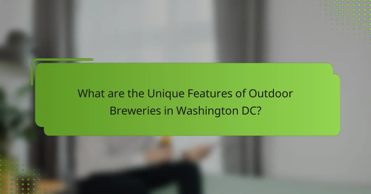 What are the Unique Features of Outdoor Breweries in Washington DC?