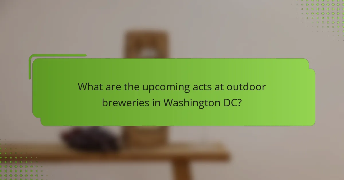 What are the upcoming acts at outdoor breweries in Washington DC?