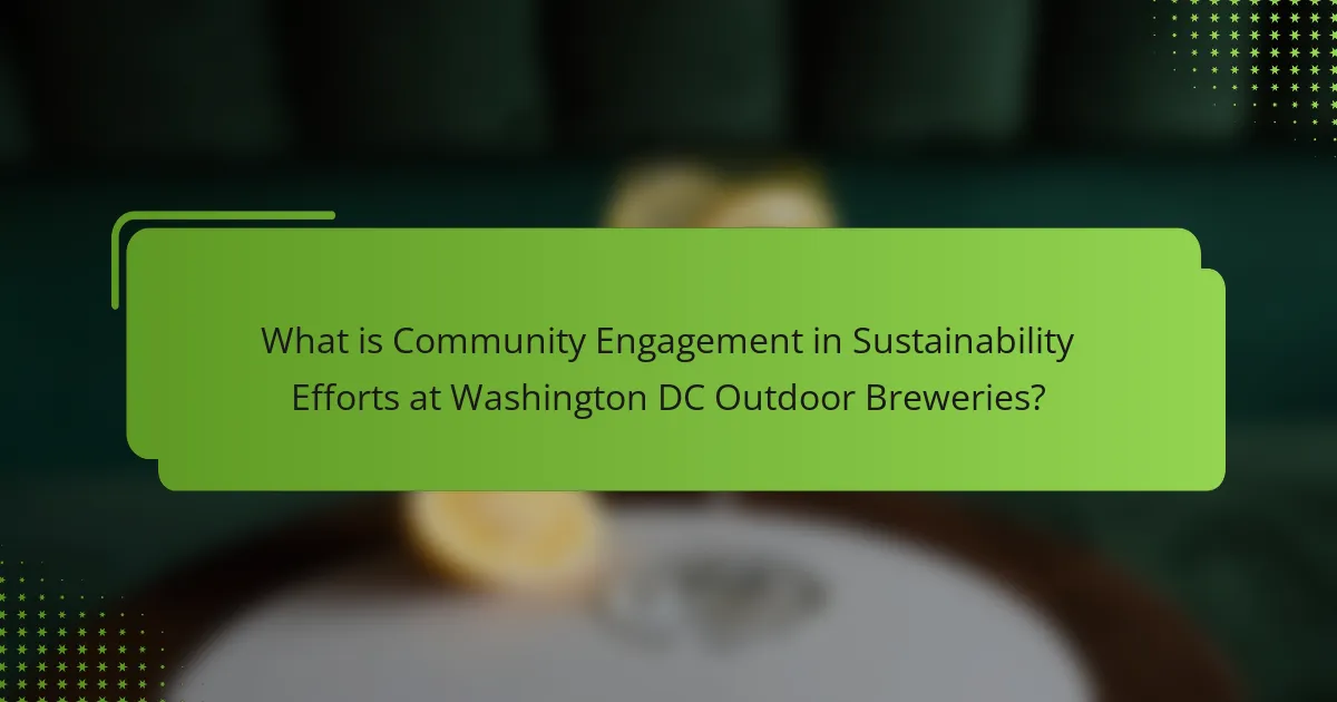 What is Community Engagement in Sustainability Efforts at Washington DC Outdoor Breweries?