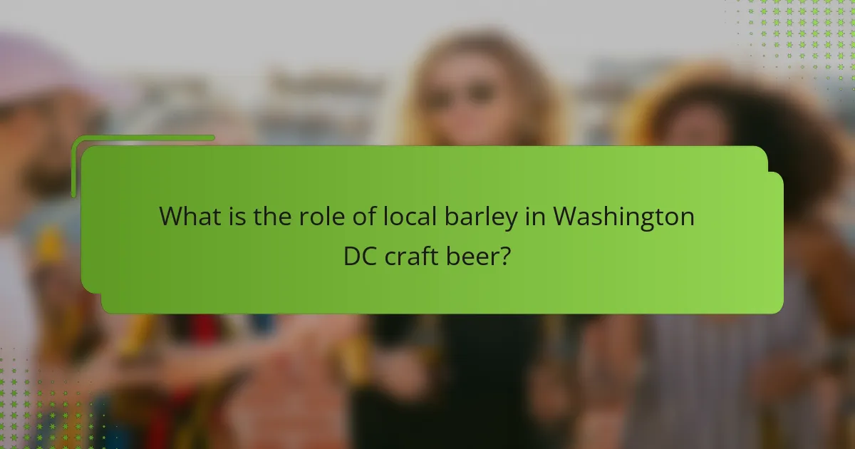 What is the role of local barley in Washington DC craft beer?