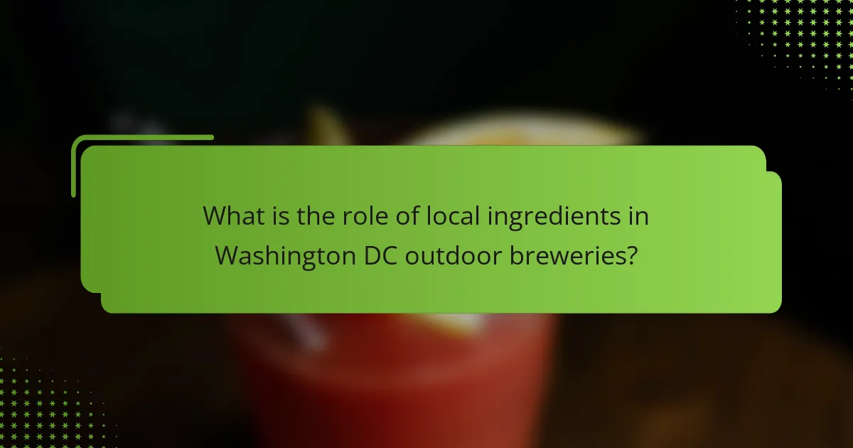 What is the role of local ingredients in Washington DC outdoor breweries?
