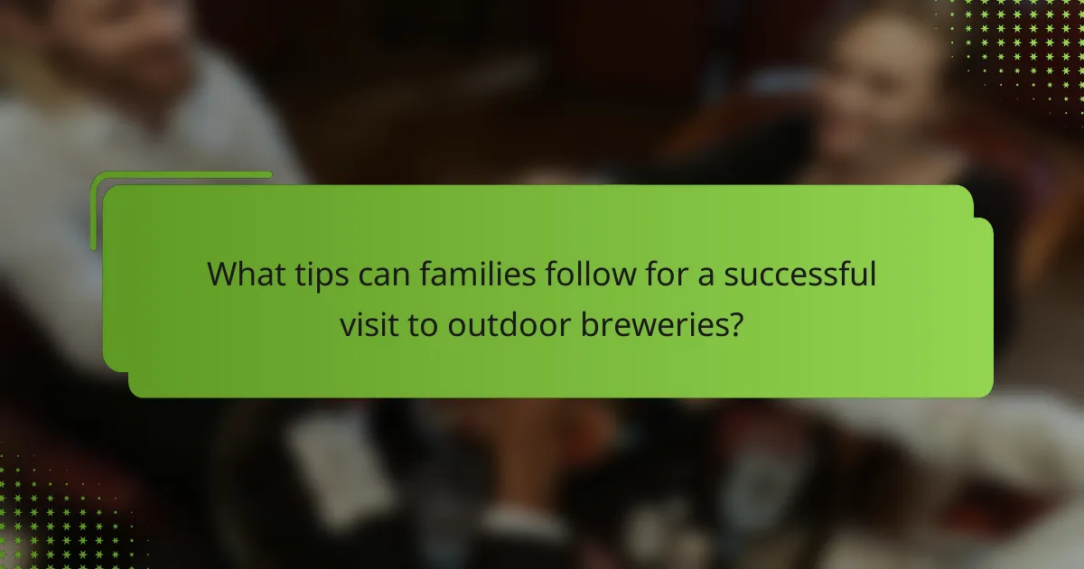 What tips can families follow for a successful visit to outdoor breweries?
