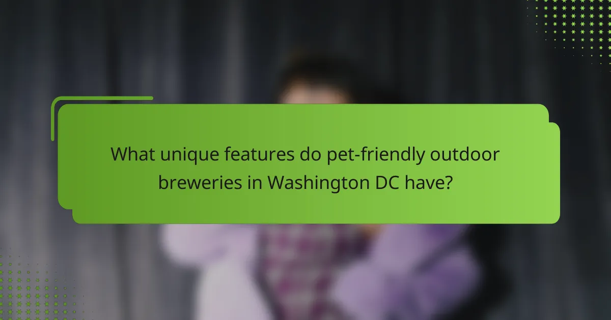What unique features do pet-friendly outdoor breweries in Washington DC have?